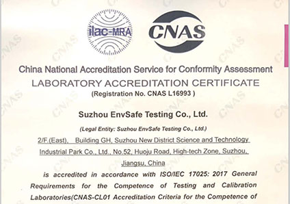 Envsafe reçoit l'accréditation du laboratoire de la CNAS